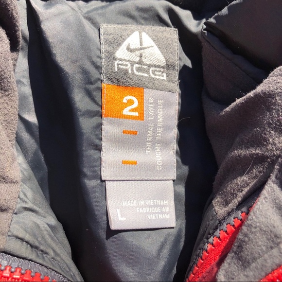 Men’s NIKE ACG Thermal 2 in 1 Parka Red Large - Picture 3 of 5